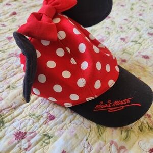Disney Red and Black Polka Dot Kids Cap Size Youth